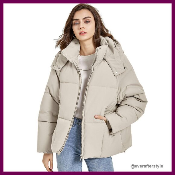 Puffer Jacket Hooded Quilted Lightweight Winter Coat Chic Minimal Warm